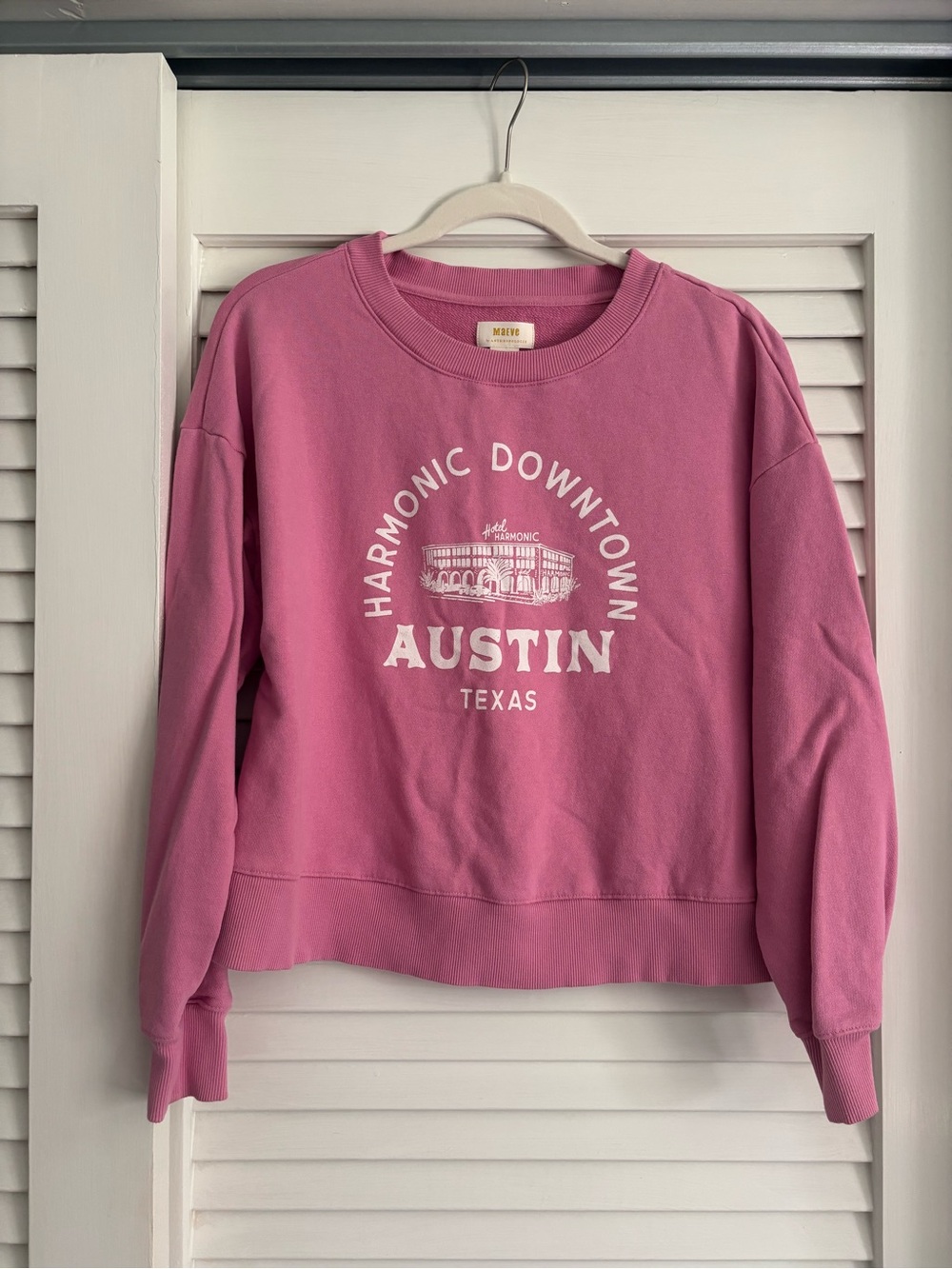 Maeve “Austin Texas” Pink Crewneck Sweatshirt